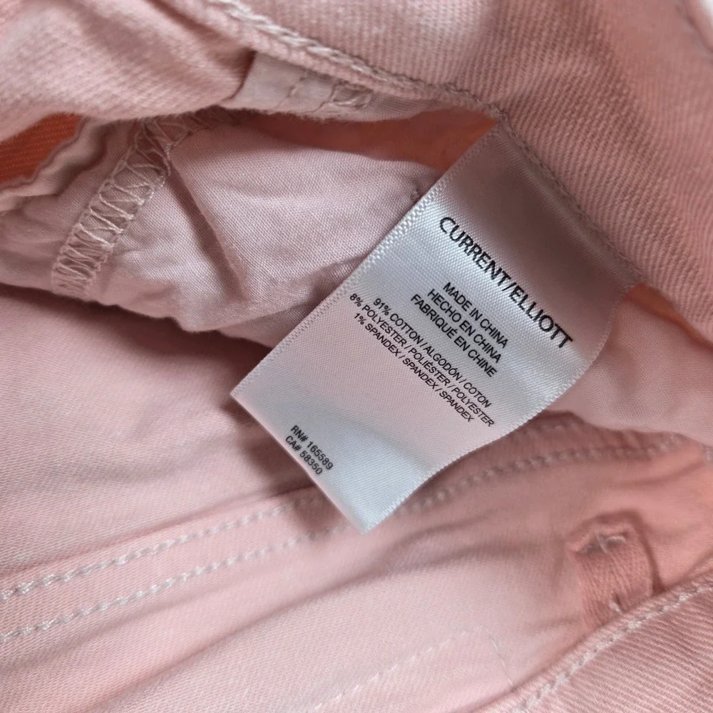 Current Elliott Tapered Jeans Womens 23 Barrel Pink High Rise Denim Pante - Picture 3 of 9